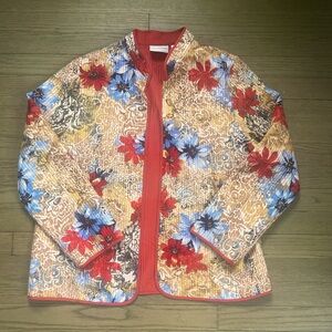 Alfred Dunner Quilted Open Jacket Size 12